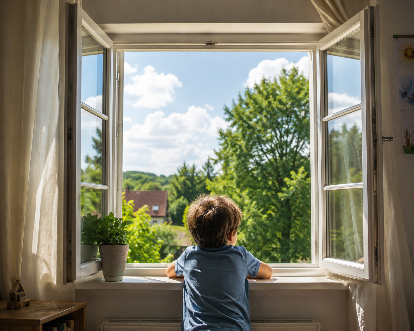 Kind 18 Monate stürzt in aus einem Fenster